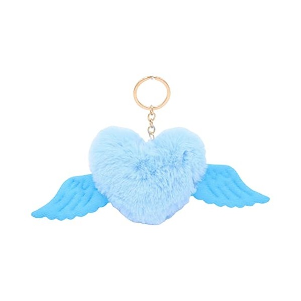 Poupée avec pendentif en peluche en forme de cœur, mini ailes colorées, ornements à suspendre, portable, adorable, entièremen