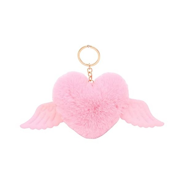 Poupée avec pendentif en peluche en forme de cœur, mini ailes colorées, ornements à suspendre, portable, adorable, entièremen