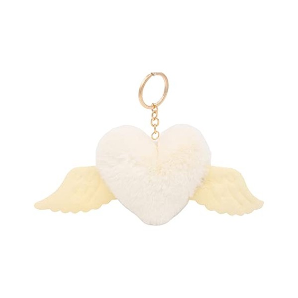 Poupée avec pendentif en peluche en forme de cœur, mini ailes colorées, ornements à suspendre, portable, adorable, entièremen