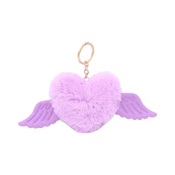 Poupée avec pendentif en peluche en forme de cœur, mini ailes colorées, ornements à suspendre, portable, adorable, entièremen