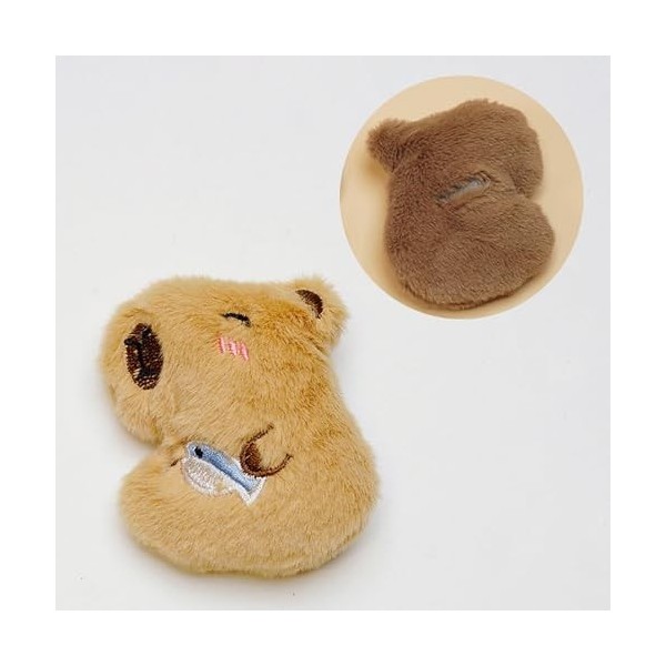 Yawdil Adorable poupée en peluche Capybara de dessin animé doux en peluche pour bricolage broche accessoires de décoration
