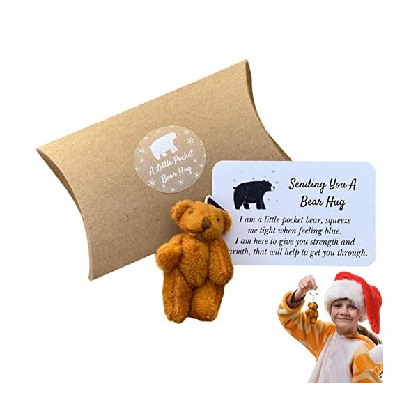 ZONEWD Petits Poche | Mini Ours en Peluche en Peluche Animaux Poupée Tiny Bears Pocket Hug Token - Cadeau sympathie Mini Ours