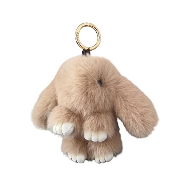 Bodhi2000 Porte-clés en forme de lapin, joli porte-clés en forme de lapin, fausse peluche, sac à dos, décoration colorée en f