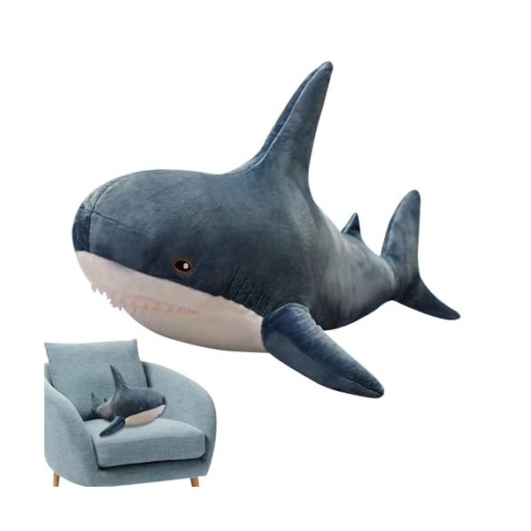 Vesone Requin farci - Peluche en Peluche Requin Vif en Coton PP,Produits de décoration dintérieur pour Chambre à Coucher, Sa