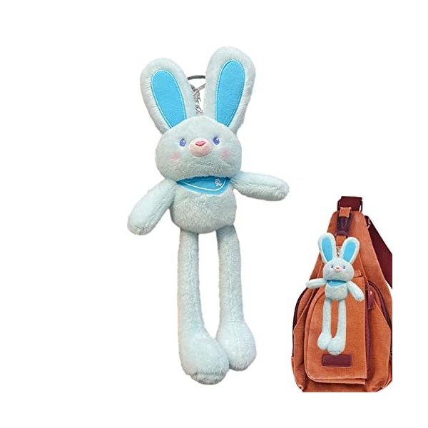 MISOYER Porte-clés en Peluche | Jouets en Peluche Lapin à Tirer,Pâques en Peluche Extensible Longues Oreilles Lapin en Peluch