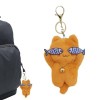 hanwen Porte-clés sac à dochat - Pendentif chat en peluche - Porte-clés en peluche avec cloche, pendentif manuel en forme poi