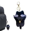 hanwen Porte-clés sac à dochat - Pendentif chat en peluche - Porte-clés en peluche avec cloche, pendentif manuel en forme poi