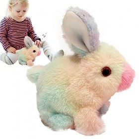 Pratvider Jouets musicaux en Peluche Lapin - Jouet en Peluche Animal Parlant | Jouet animé interactif électrique, développeme