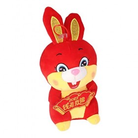 Jouet en Peluche de Lapin, Poupée du Nouvel an Chinois Belle Conception Détail Vif Doux Jouet de Poupée en Peluche de Lapin C