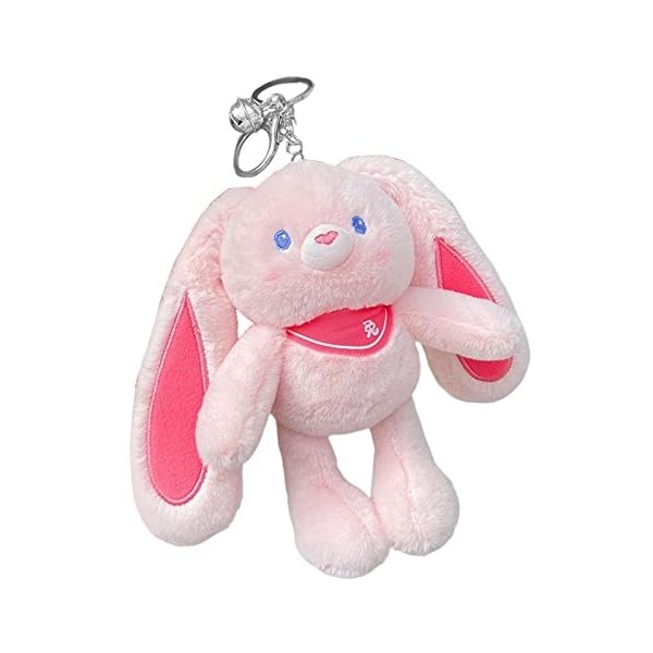 Imtrub Porte-clés Lapin en Peluche, Pendentif Sac à Main Lapin Mignon, Les Oreilles et Les Lapin Peuvent être étirées et racc