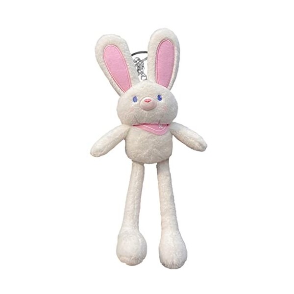 Imtrub Porte-clés Lapin en Peluche, Pendentif Sac à Main Lapin Mignon, Les Oreilles et Les Lapin Peuvent être étirées et racc