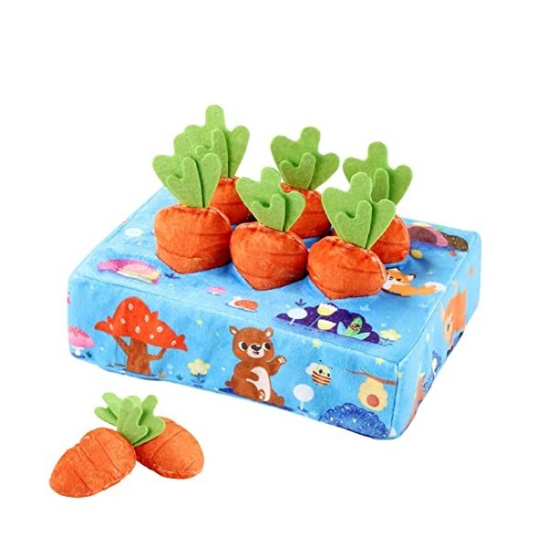 Jouet bébé carotte | Jouets de cueillette de carottes Montessori en peluche - Jeu de puzzle de tri et de comptage de taille M