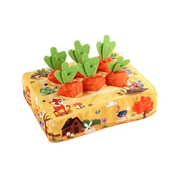 Jouet bébé carotte | Jouets de cueillette de carottes Montessori en peluche - Jeu de puzzle de tri et de comptage de taille M