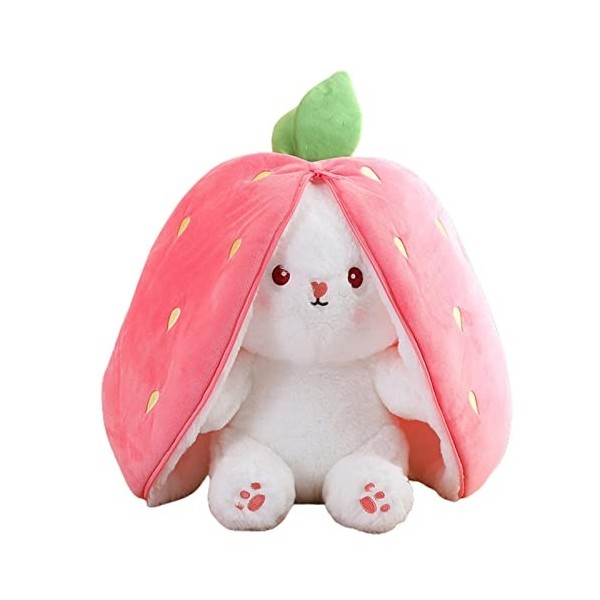 Pâques en Peluche, Cache-Cache Lapins Carotte Fraise Lapin Oreiller en Peluche, Mignon Lapin en Peluche Lapins en Peluche pou