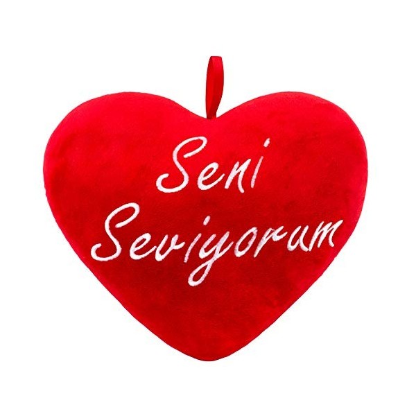 BRUBAKER Cœur en Peluche I Love You 32 cm