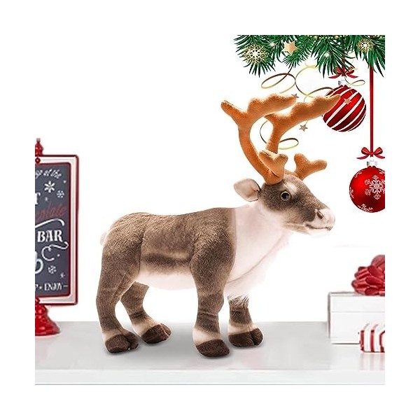 Peluche Géante Renne De Haut Oreiller Décoratif, Soft Elk Doll Cerf en Peluche, Animal en Peluche De Renne, Mignon Renne Orne