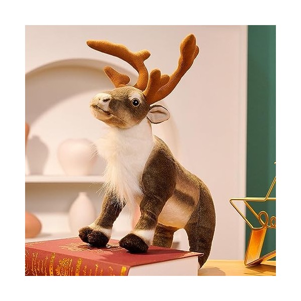 Peluche Géante Renne De Haut Oreiller Décoratif, Soft Elk Doll Cerf en Peluche, Animal en Peluche De Renne, Mignon Renne Orne