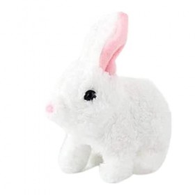 PW TOOLS Le Jouet Interactif Peut Marcher et Parler Lapin Électrique, Lapin en Peluche en Peluche avec Sons, Cadeau Lapin en 
