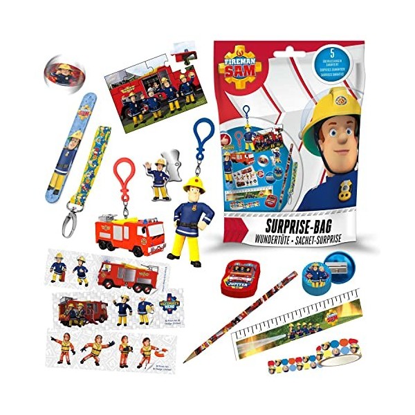 CRAZE Pochette surprise enfant SAM LE POMPIER SURPRISE BAG Petits cadeaux Garcons Pompier Goodies Fourniture scolaire dans un
