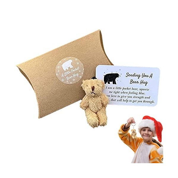 Tytlyworth Un Petit câlin dPoche - Mini Ours en Peluche en Peluche Animaux Poupée Tiny Bears Pocket Hug Token | Cadeau sympa