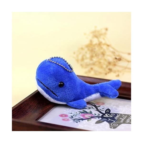 Qxiao Porte-clés en peluche baleine en peluche