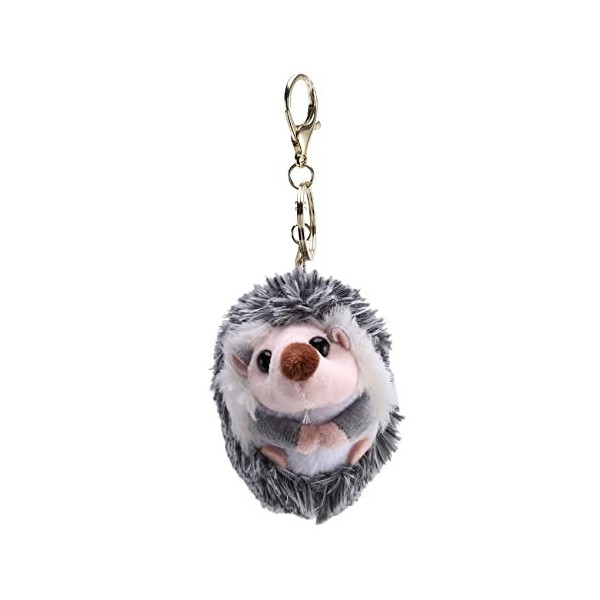 PRIZOM en Peluche Hérisson Pendentif Mobile Pompon Hérisson Pendentif Anneau en Peluche Gris Anime Cadeaux en Fourrure