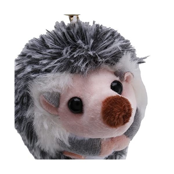 PRIZOM en Peluche Hérisson Pendentif Mobile Pompon Hérisson Pendentif Anneau en Peluche Gris Anime Cadeaux en Fourrure