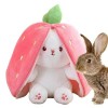 Yelschwa Lapin Muppet Jouet en peluche réversible en peluche mignon - Cadeau de Noël, Pâques et fête des enfants carotte, 18