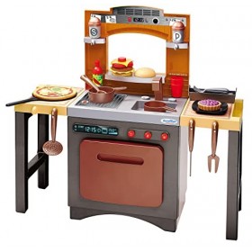 Jouets Ecoiffier – 1741 - Stand du maraîcher pour enfants + accessoires 100 % Chef – 35 pièces – Dès 18 mois – Fabriqué en Fr