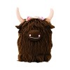 Hxiaen Poupée danimaux en peluche de vache Simulation de posture de bétail écossais Poupée en peluche de boeuf 13 cm A, tai