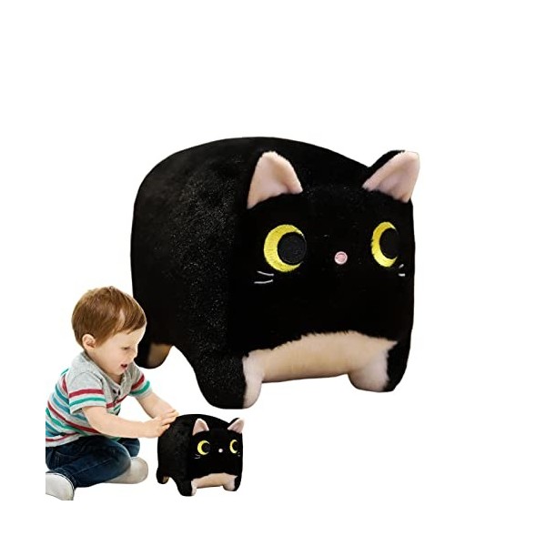 Rosixehird Peluche Chat en Peluche,Oreiller pour Forme carrée - Chat Mignon Animaux en Peluche Chat Peluche, Jouets en Peluch