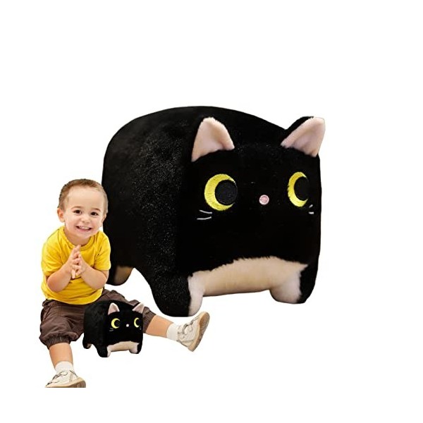 LOBOY Chat en Peluche Moelleux,Oreiller pour Forme carrée | Oreiller Chat en Peluche poupée en Peluche Douce, Oreiller en Pel