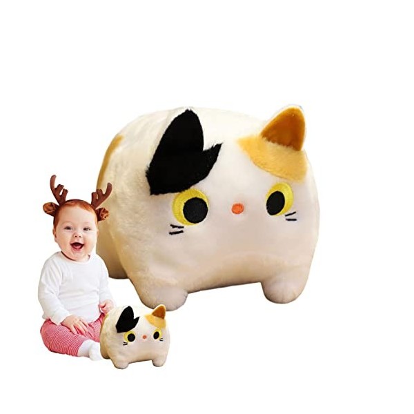 Kasmole Chat en Peluche,Jouet en Peluche Chat 3D | Oreiller en Peluche Doux Lavable Mignon, Jouet en Peluche Chat, Cadeaux po