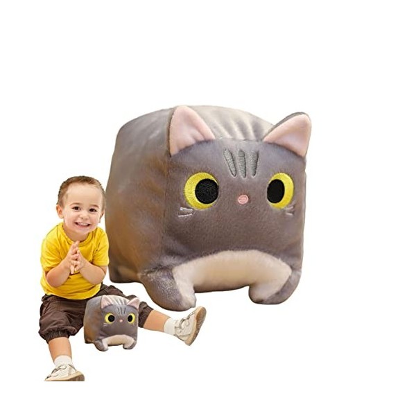 Kasmole Chat en Peluche,Jouet en Peluche Chat 3D | Oreiller en Peluche Doux Lavable Mignon, Jouet en Peluche Chat, Cadeaux po