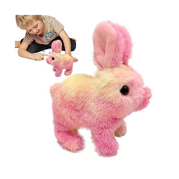 Qihuyi Jouet en Peluche Lapin Chantant - Jouet en Peluche Chantant - Jouet animé Lapin électrique, Jouets musicaux interactif