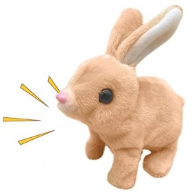 Luckxing Jouets interactifs Pâques Lapin en Peluche Pâques Marche et Conversation électriques Lapins en Peluche, Peluche élec