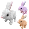 Luckxing Jouets interactifs Pâques Lapin en Peluche Pâques Marche et Conversation électriques Lapins en Peluche, Peluche élec