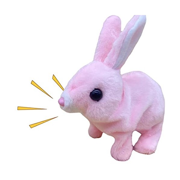 Luckxing Jouets interactifs Pâques Lapin en Peluche Pâques Marche et Conversation électriques Lapins en Peluche, Peluche élec