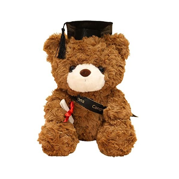 Ours en Peluche - Graduation 2023 pour Elle, 28cm Ours en Peluche en Peluche avec Chapeau, Cadeau Fin Détudes, Félicitations