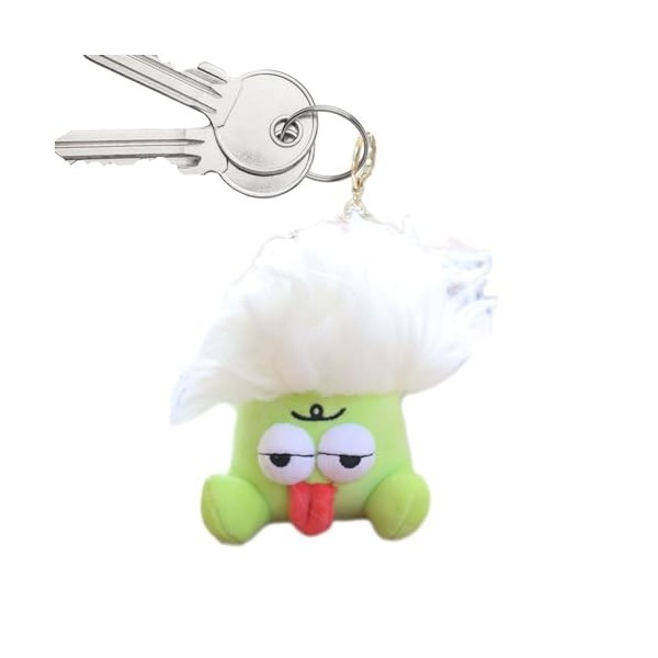 Rankey Pendentif de poupée en peluche,Porte-clés en peluche - Porte-clés de poupée avec langue mignonne, avec cheveux, penden