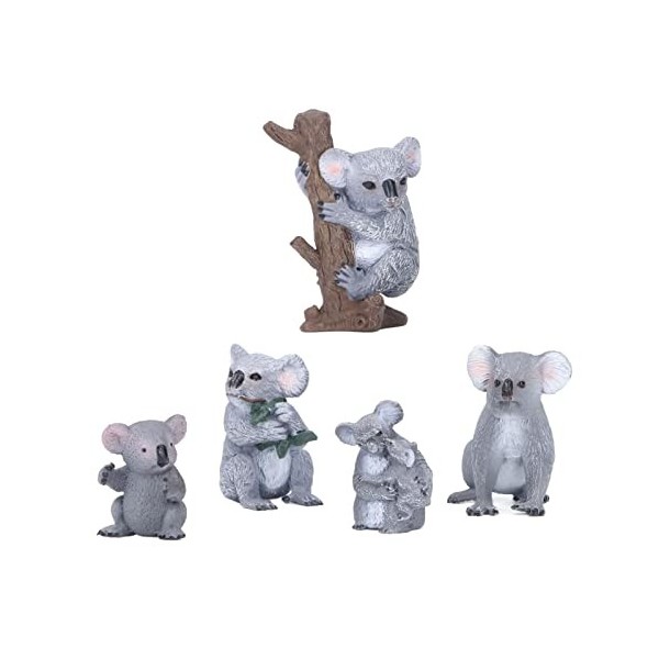 Shanrya Figurine Koala - Modèle Koala - Collection de jouets - Solide - Mignon - Simulation à des fins éducatives - Pour fête
