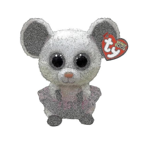 Ty - Beanie Boos - Peluche Nina la souris 15 cm, Rose et Blanc, TY36365