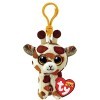 Ty Bague Porte-clés Beanie Boos Clips-Girafe-Stilts-Marron et Blanc avec Œillets Glitter-La Peluche avec Les Yeux Grands Scin