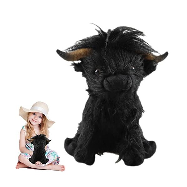 Voiakiu Jouet en Vache Highland, Cadeaux Vache Highland, Peluches réalistes bétail Highland écossais, Cadeau réaliste Jouet F