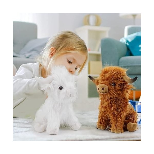 Peluche Vache Des Highlands Lestée 1,8kg - Grande Peluche Kawaii Douce 50cm