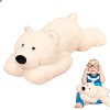 Teksome Animal en Peluche lesté, Ours Polaire en Peluche Soft Sleep, Jouet Ours Polaire Pliable Doux câlin Cadeau Parfait pou