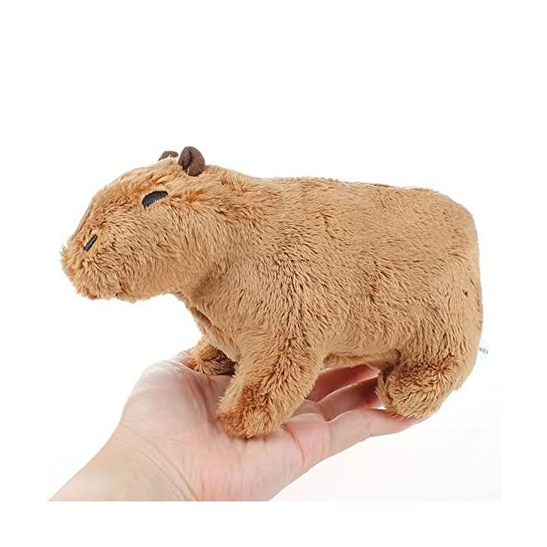 Capybara rongeur peluche jouet, mignon dessin animé Capybara animaux en peluche, poupée en peluche brune ultra doux jouet fig