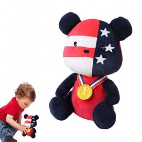 Tytlyworth Ours en Peluche | Plushie Peluche Drapeau National en Peluche | Peluche Ours en Peluche Douce, Jouet câlin pour la