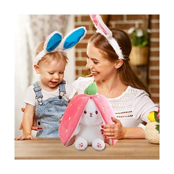 Luckxing Lapins À Cache-Cache, Lapin en Peluche Carotte Peluche Pâques, Peluche Pâques, Peluche Lapin Doux Enveloppé dans des