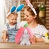 Luckxing Lapins À Cache-Cache, Lapin en Peluche Carotte Peluche Pâques, Peluche Pâques, Peluche Lapin Doux Enveloppé dans des